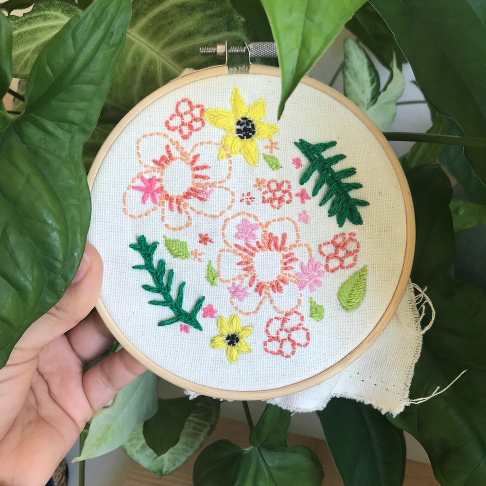 Emroidered Flower Pattern (Handmade)